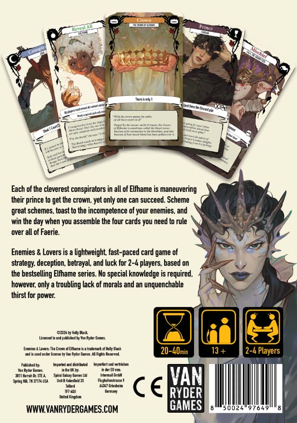 Van Ryder Games - Enemies & Lovers: The Crown of Elfhame - Holly Black - Elfhame Series - 2-4 Player Card Game - 20-40 Minutes Gameplay - Ages 13+