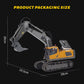 RCTRORCARY Remote Control Excavator Digger with Lights and Sound Effects, 1:20 2.4G 11CH Alloy Construction Vehicles, 360° Rotation Construction Car