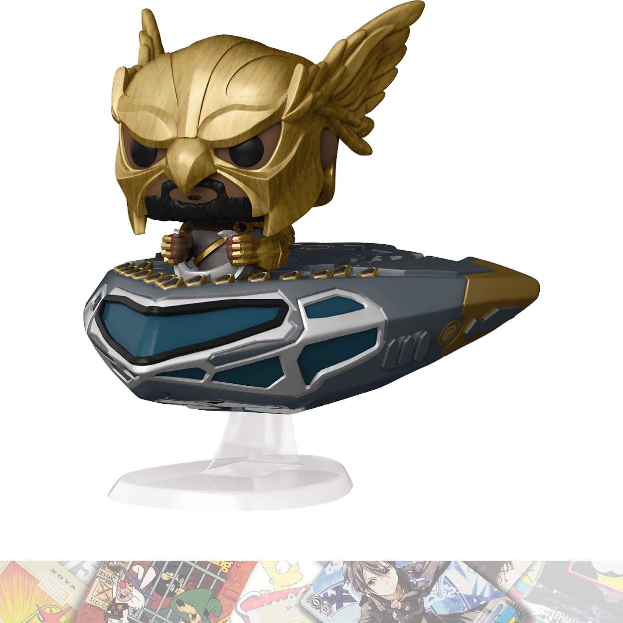 Funko Hawkman in Cruiser: P o p ! Rides Vinyl Figurine Bundle with 1 Comics Theme Compatible Trading Card (286-64195)
