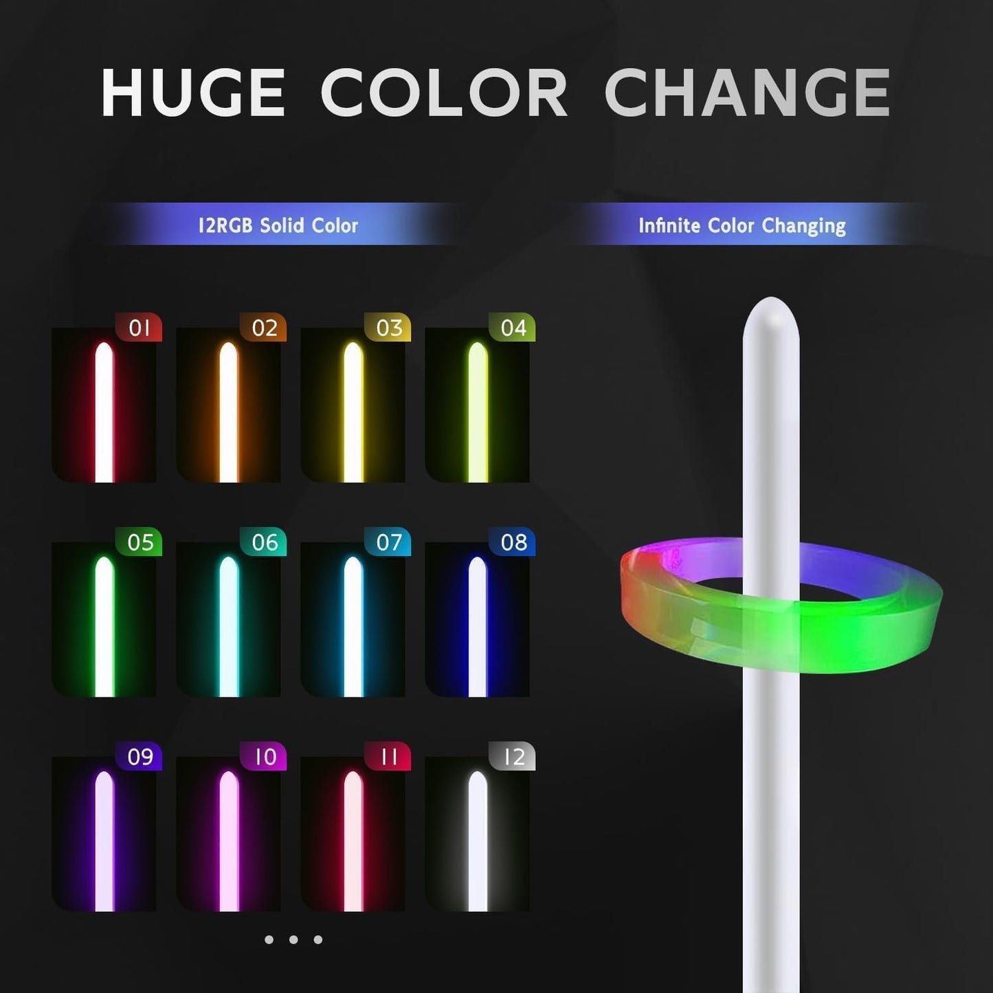 BSTSABER RGB Dueling Lightsaber Strong Blade, Diameter 1.0 Inch Length 82cm/32inch Light Saber Blade, Support Heavy Dueling (Diameter 1.0 Inch)