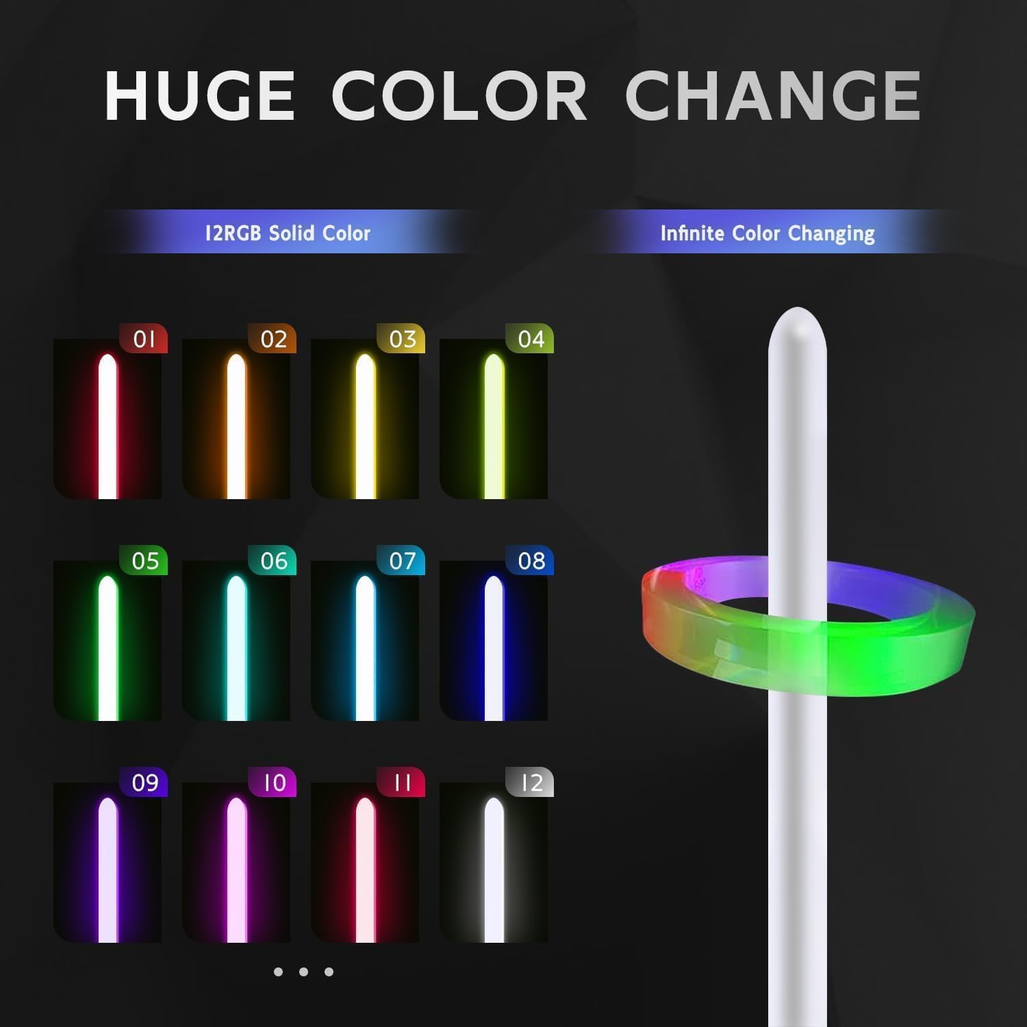 BSTSABER RGB Dueling Lightsaber Strong Blade, Diameter 1.0 Inch Length 82cm/32inch Light Saber Blade, Support Heavy Dueling (Diameter 1.0 Inch)