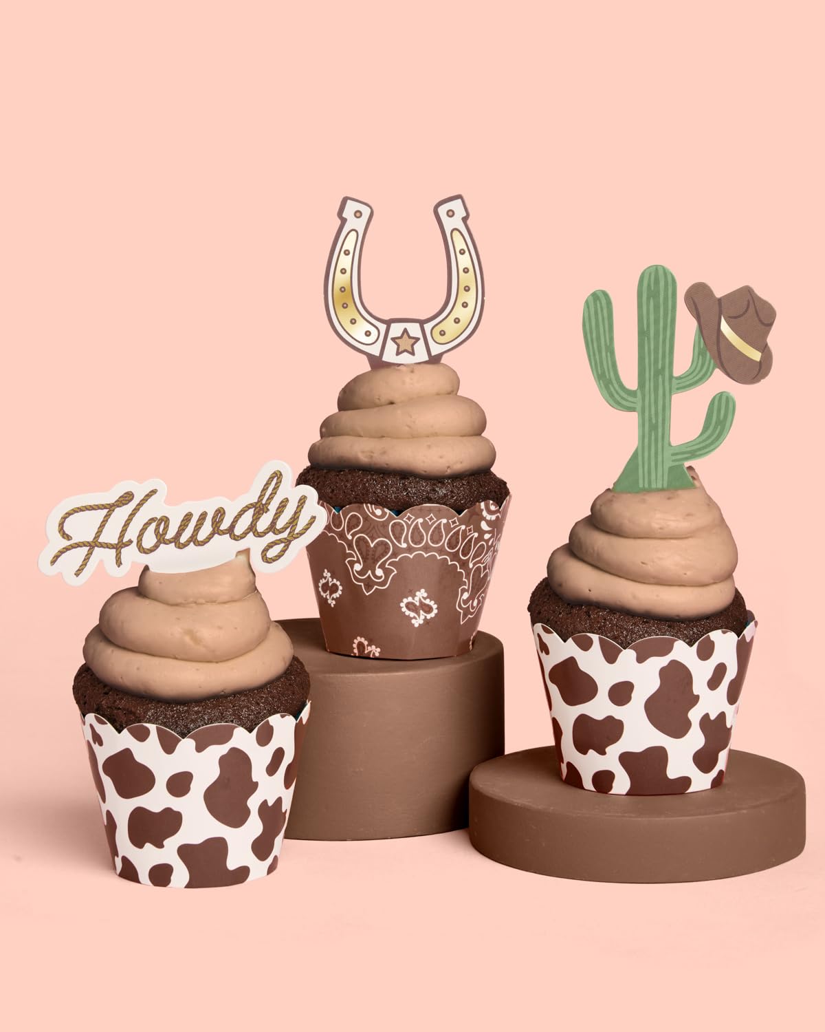 xo, Fetti 24pk Western Cupcake Wrappers + Toppers | Rodeo Cowboy Kids Party