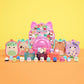 Squish-a-longs Party Pack On-the-Go Playset - Series 1 - Three 1” Mini-Squish with 9 Furnishings - Collect, Trade, & Play