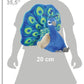 WILD REPUBLIC Peacock Plush, Stuffed Animal, Plush Toy, Kids Gifts, Cuddlekins, 8 Inches,Blue