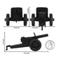 Tim Mee Toy TimMee M3 Artillery - Black 4pc Plastic Army Men Cannon Playset - Made in USA