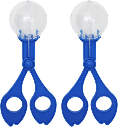 YLiiii 2Pcs Blue Fine Motor Skill, Hand-Eye Coordination Plastic Scissor Clamp Small Butterfly Clip, Scoopers for Nature Exploration Observation