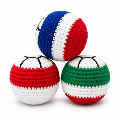 Crochet Footbags 3 Pack Durable Woven Cotton Hacky Kick Sack Juggling Balls