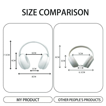 3D Printed Headphones Accessories for 17cm Doll(No Dolls)?for Dolls 3.94-6.69inch(10-17cm) in Size?Suitable for Daily Display, Great As a Gift(White