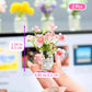 2 Pcs Miniature Flower Vases with Peach Blossoms - Handmade Dollhouse Vases for Micro Landscape, Resin Floral Decorations for Fairy Garden Scenes,Car