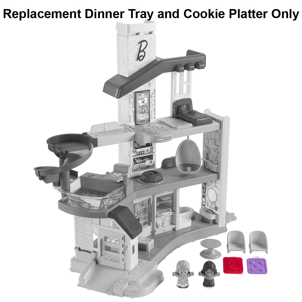 Replacement Parts for Fisher-Price Little People Playset HCF61 - Inspired by Barbie Dreamhouse - Replacement Dinner Tray and Cookie Platter