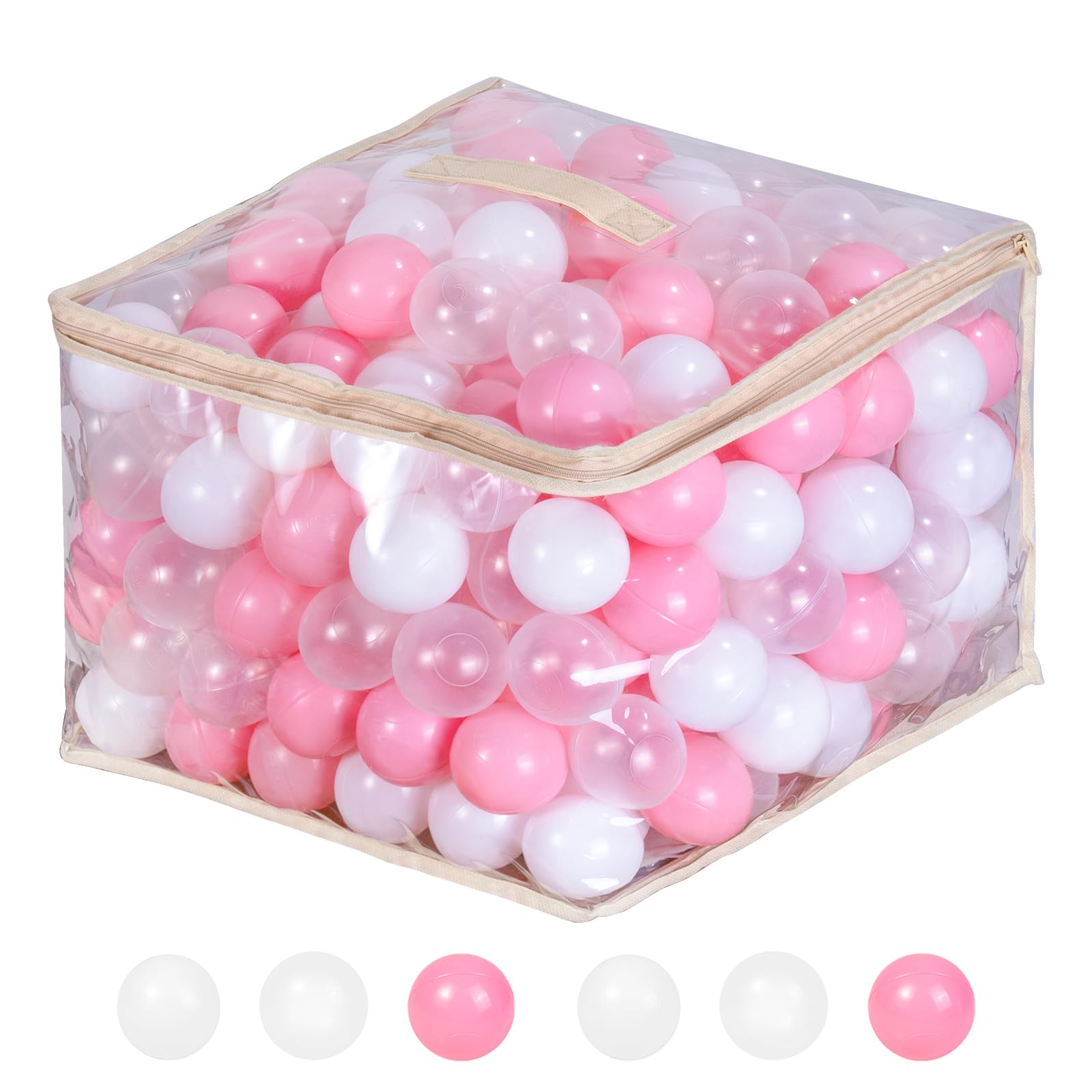 Thenese Ball Pit Balls for Toddlers 1-3, 100pcs Crush Proof Plastic Balls for Girls Ball Pit, BPA Free Non-Toxic Play Balls for Baby Pool, Playhouse