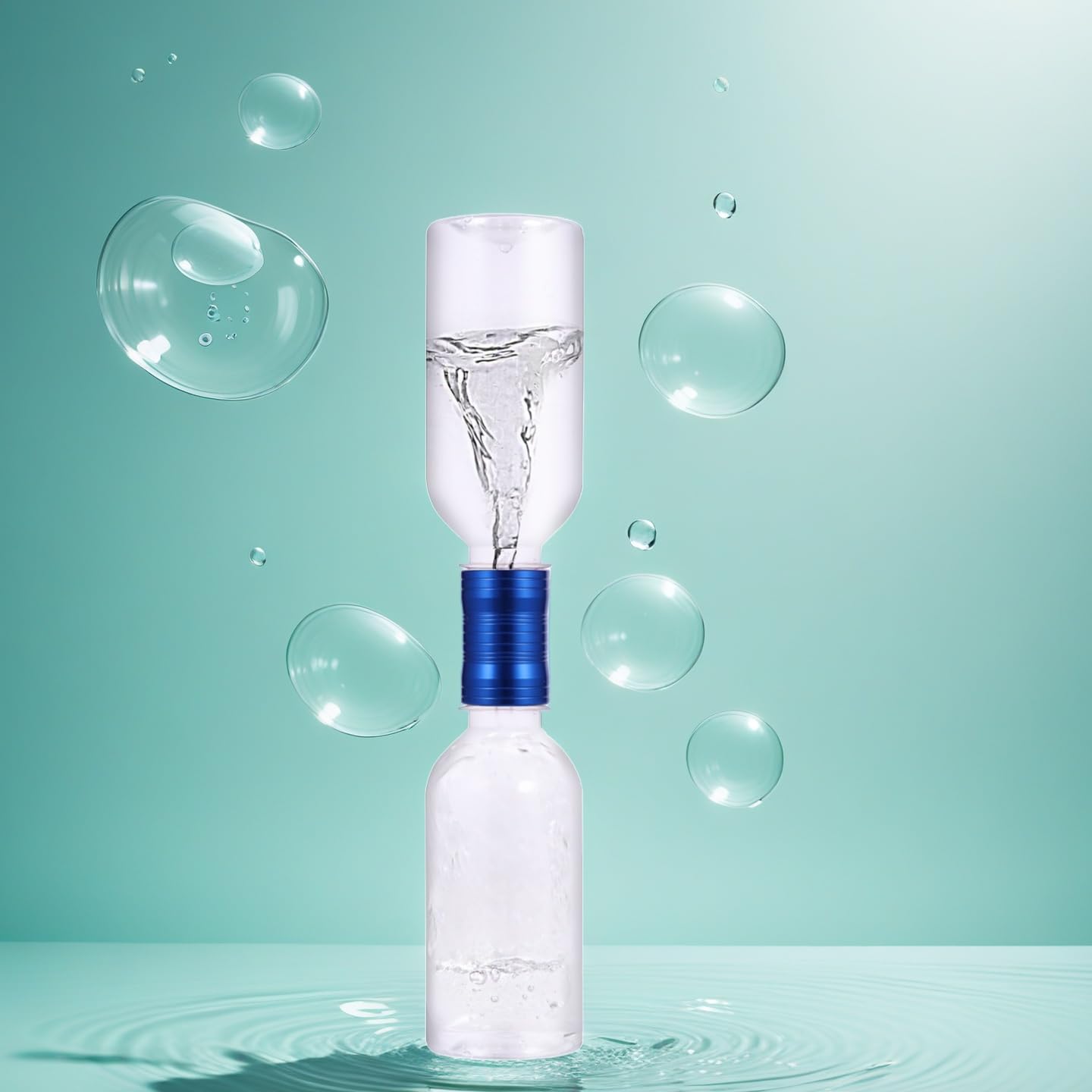 Waitahug Tornado Maker, Bottle to Bottle Transfer Connectors, 2pc Clear Bottles, No Leak, Tornados Toys for Kids, Weather Science Experiment Toy