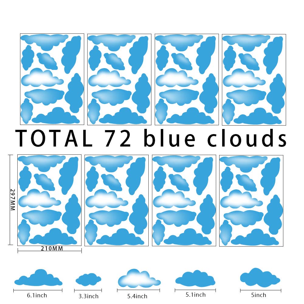 Blue Cloud Stickers for Children's Room Nursery Playground