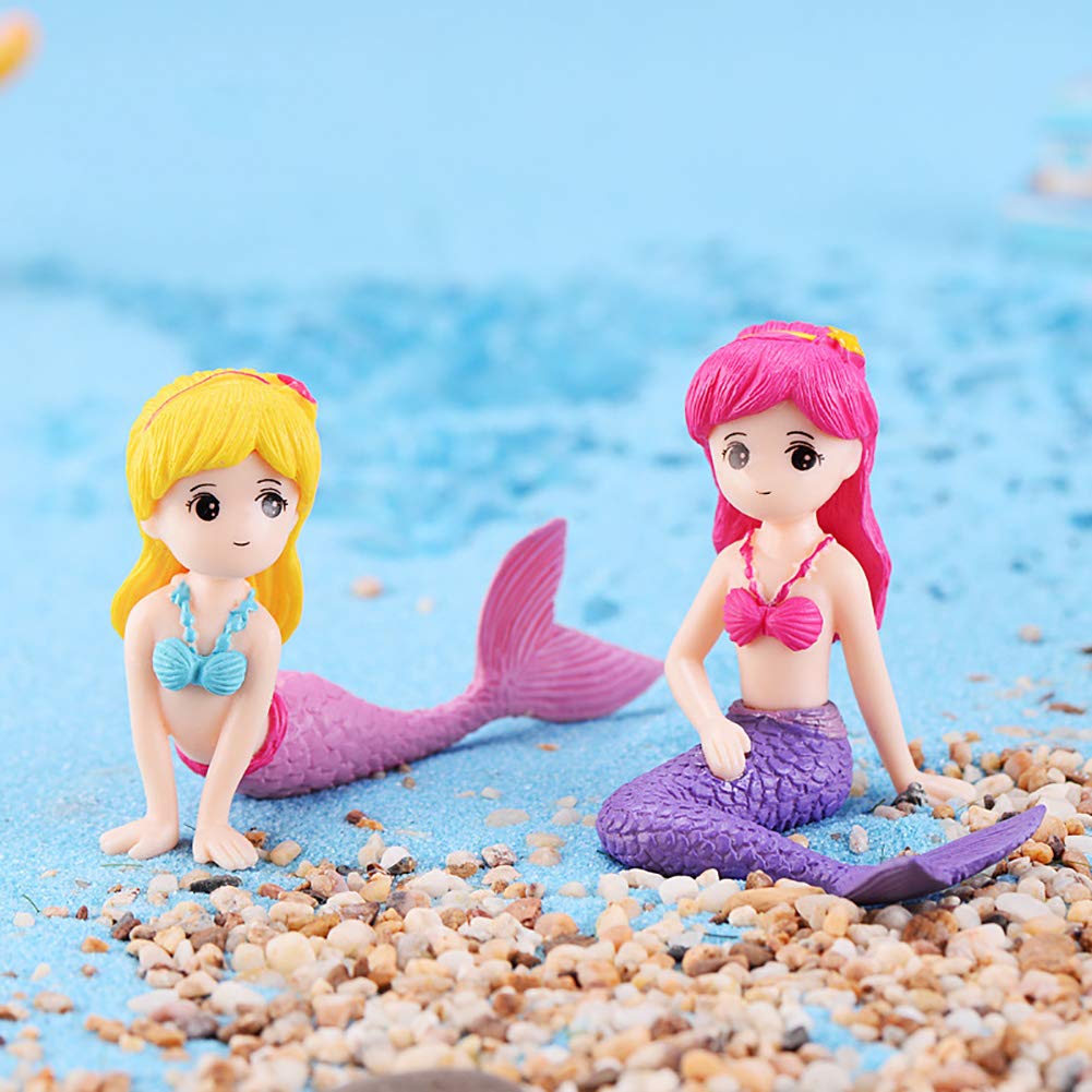 8 Pcs Mermaid Miniature Figurines Mermaid Toy Figure Collection Playset Doll Cake Toppers Birthday DIY Cake Decoration Wedding Party Supplies