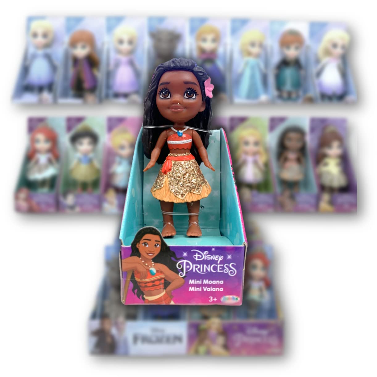 Amarina Packed in Clear Box for Gift Disney Princess Mini Poseable 3.5'' Doll Choose from All 11 Style Princess Characters (Moana)