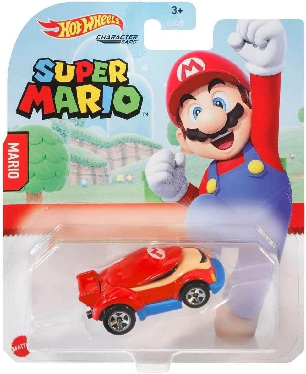 Hot Wheels Super Mario Character Cars Bundle of 2, Mario & Princess Peach