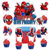 25pcs Spider Cake Decorations with 1pcs Cake Topper, 24pcs Cupcake Toppers for Spider Birthday Party Supplies