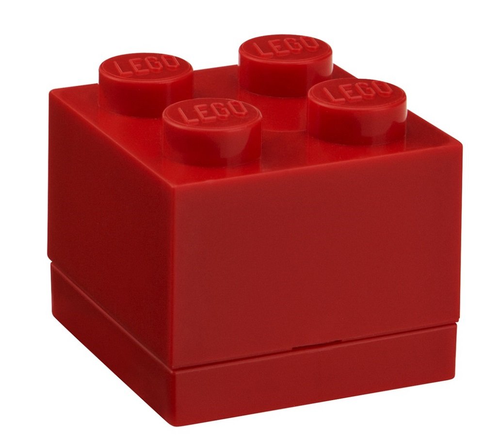 Room Copenhagen, LEGO Mini Box - 1.8 x 1.8 x 1.7 in - Brick 4, Bright Red