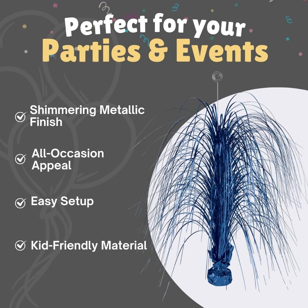 Stunning Bright Royal Blue Foil Spray Centerpiece - 28" (1 Pc.) - Eye-Catching & Versatile Decor - Perfect For Any Event