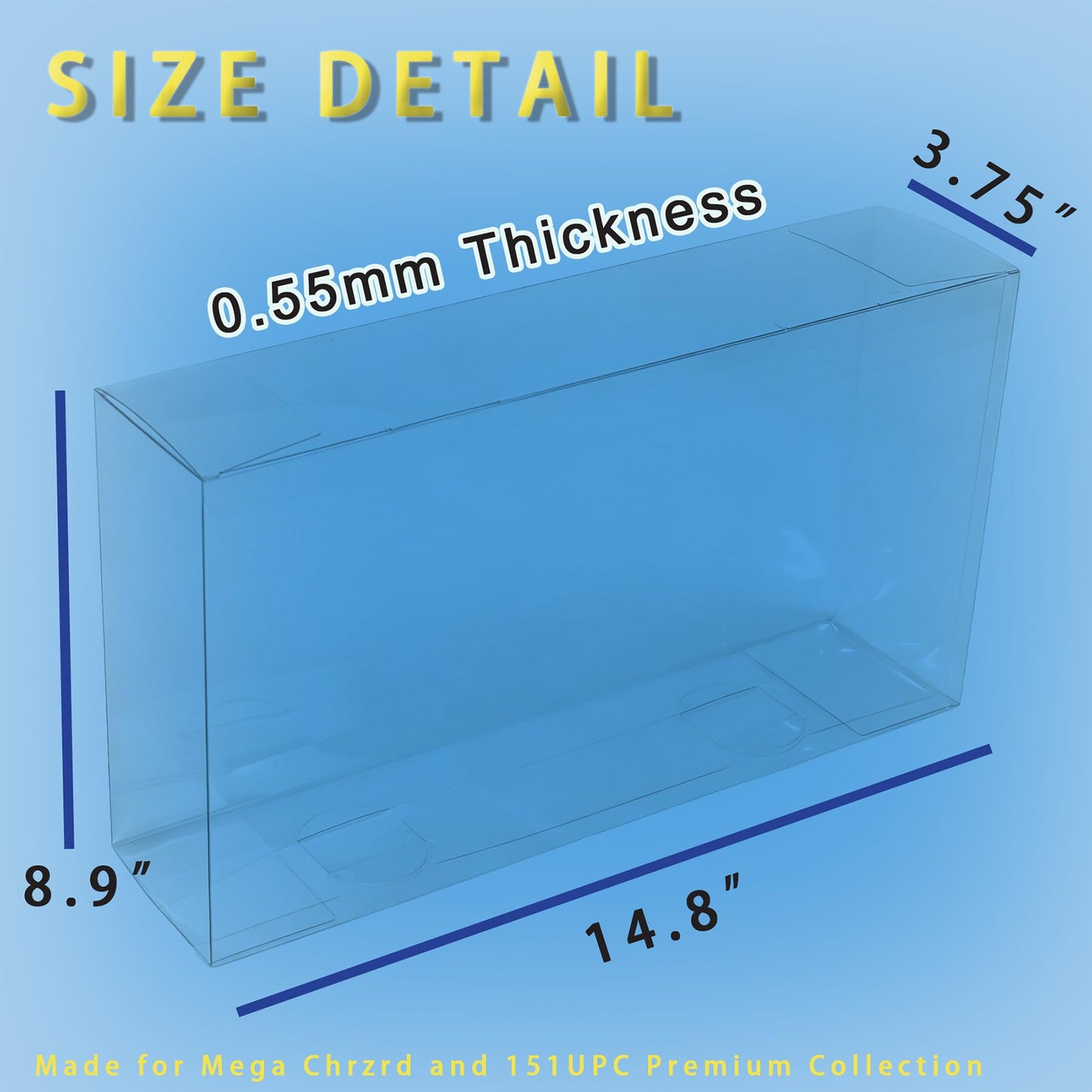 XEMMDX Protector Case for Mega CHARZRD X ex Ultra-Premium Collection UPC and 151 UPC, Clear Premium Collection Boxes for Displays or Storage (5pcs)