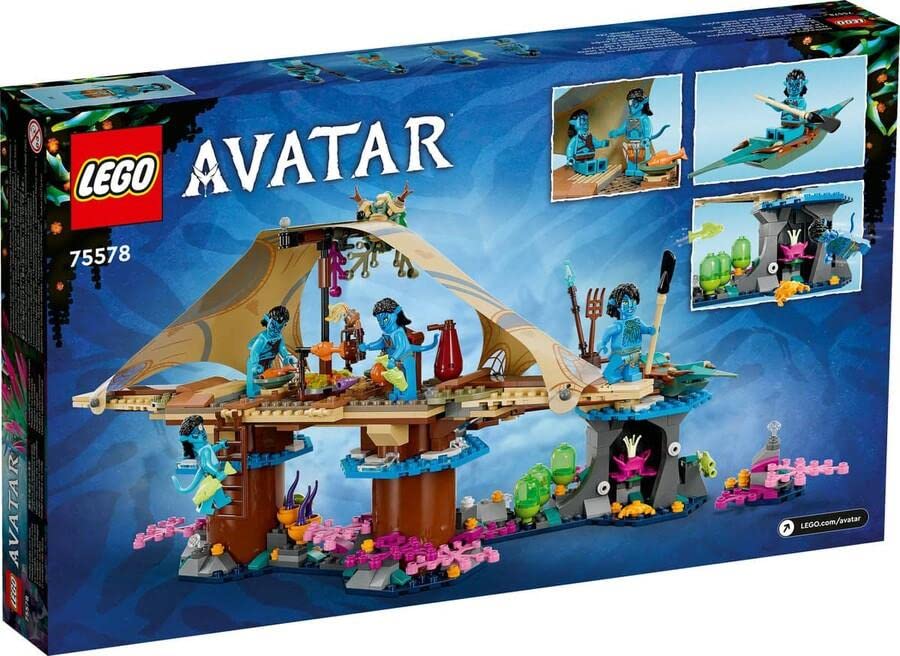 Lego Avatar: The Way of Water Metkayina Reef Home 75578, Building Toy Set with Village, Canoe, Pandora Scenes, Neytiri and Tonowari Minifigures, Movie