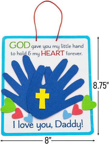 Fun Express Religious Father's Day Handprint Poem Craft Kit Makes 12 - Sunday School Crafts for Kids Ages 4-8 | Christian Crafts & Bible Activities |