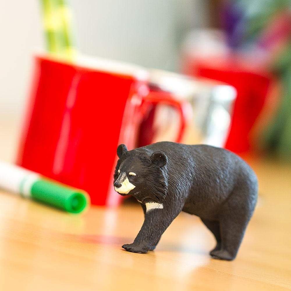 Safari Ltd. Moon Bear Figure - Realistic 4.5" Asian Black Bear Model - Educational Toy for Boys, Girls, and Kids Ages 3+