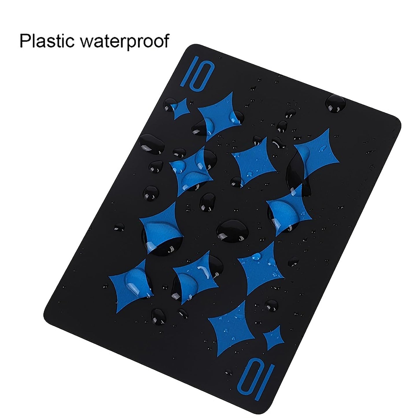 zeamas 1pc Waterproof Plastic Poker Playing Cards PET Table Games Halloween/Thanksgiving Day (Blue x Silver)