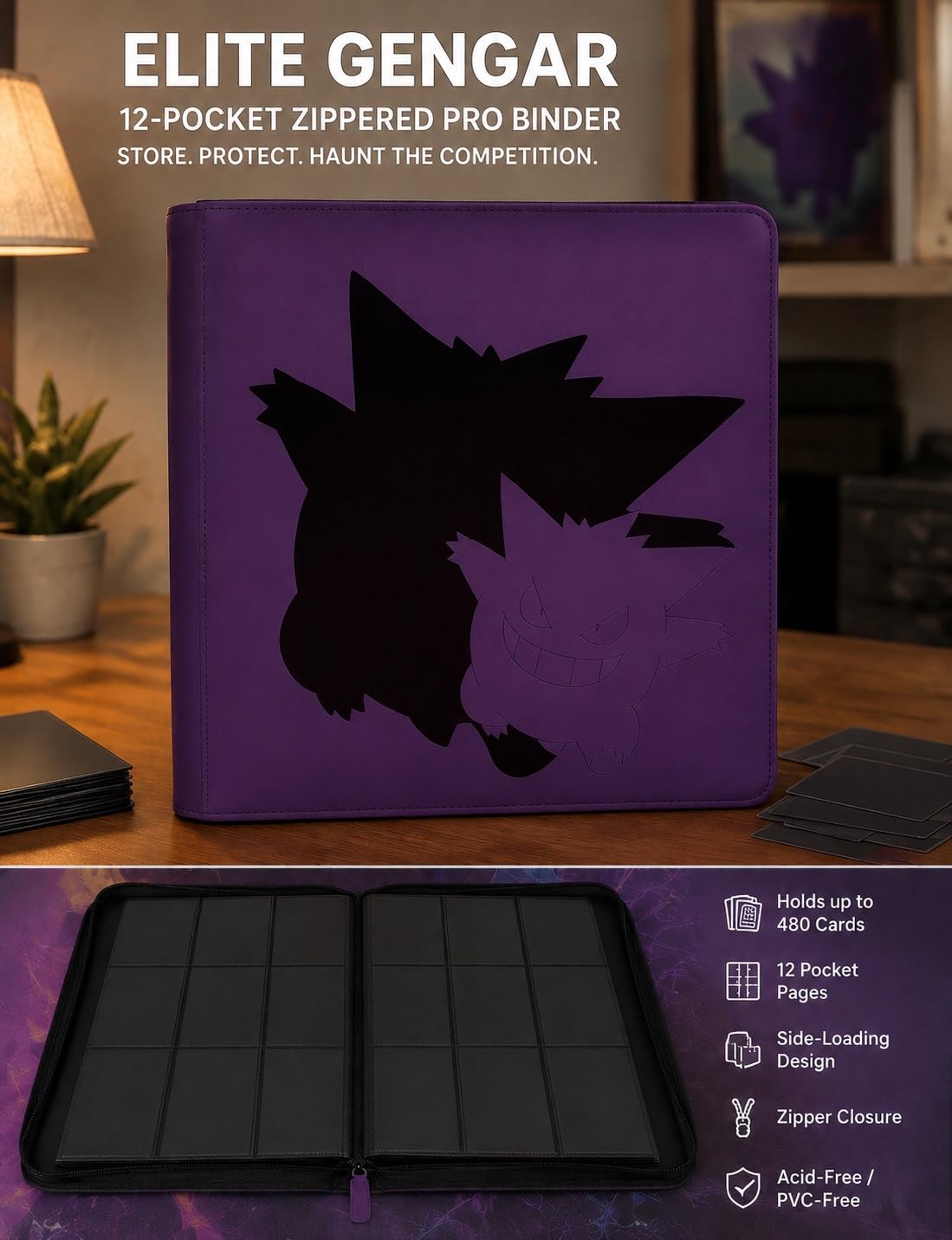 Ultra PRO - Elite Gengar 12-Pocket Zippered PRO-BINDER