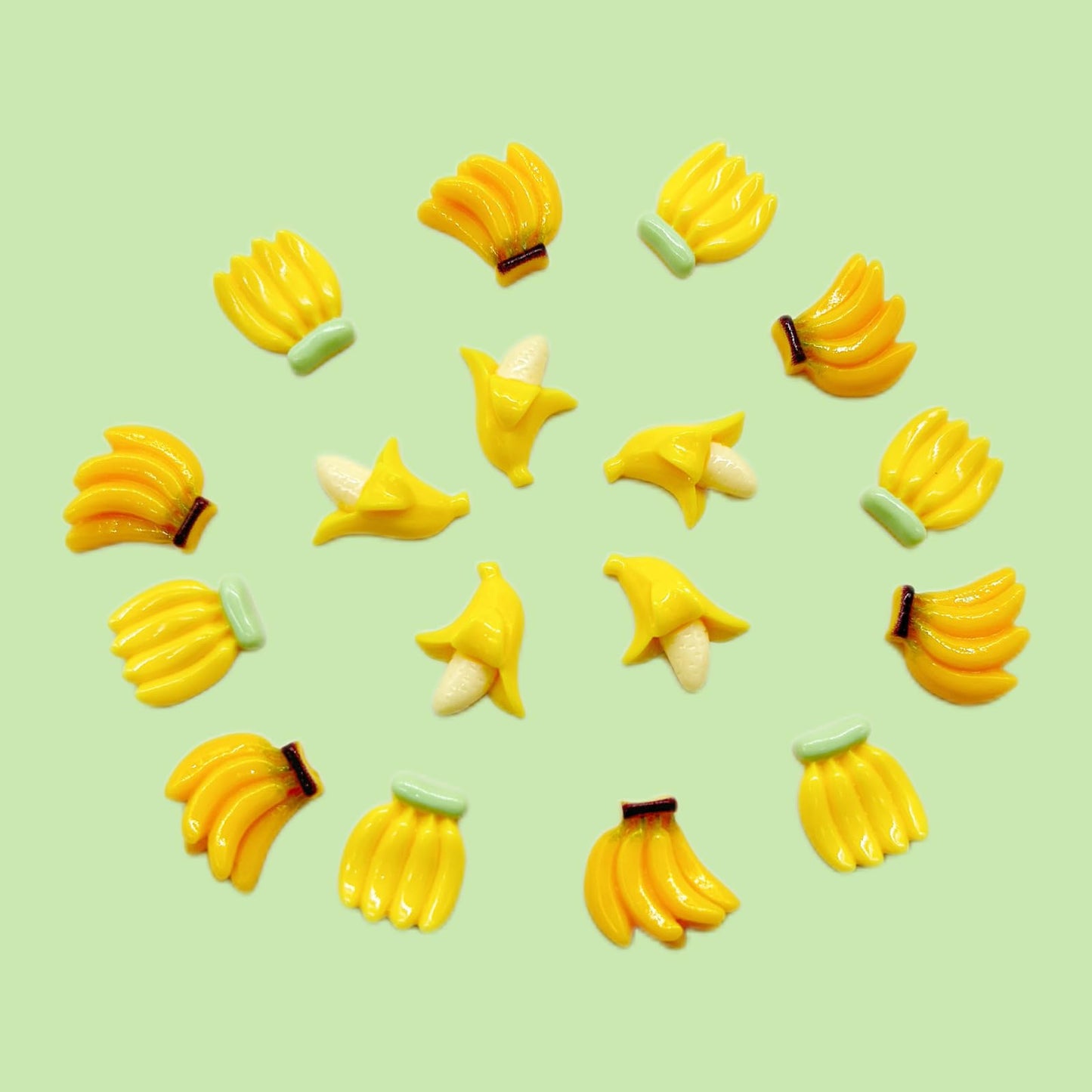 100 Pcs 1/12 Scale Mini Bananas, Miniature Artificial Bananas, Resin Banana, Lifelike Yellow Bananas, Fake Simulated Banana, Miniature Fruit for Mini