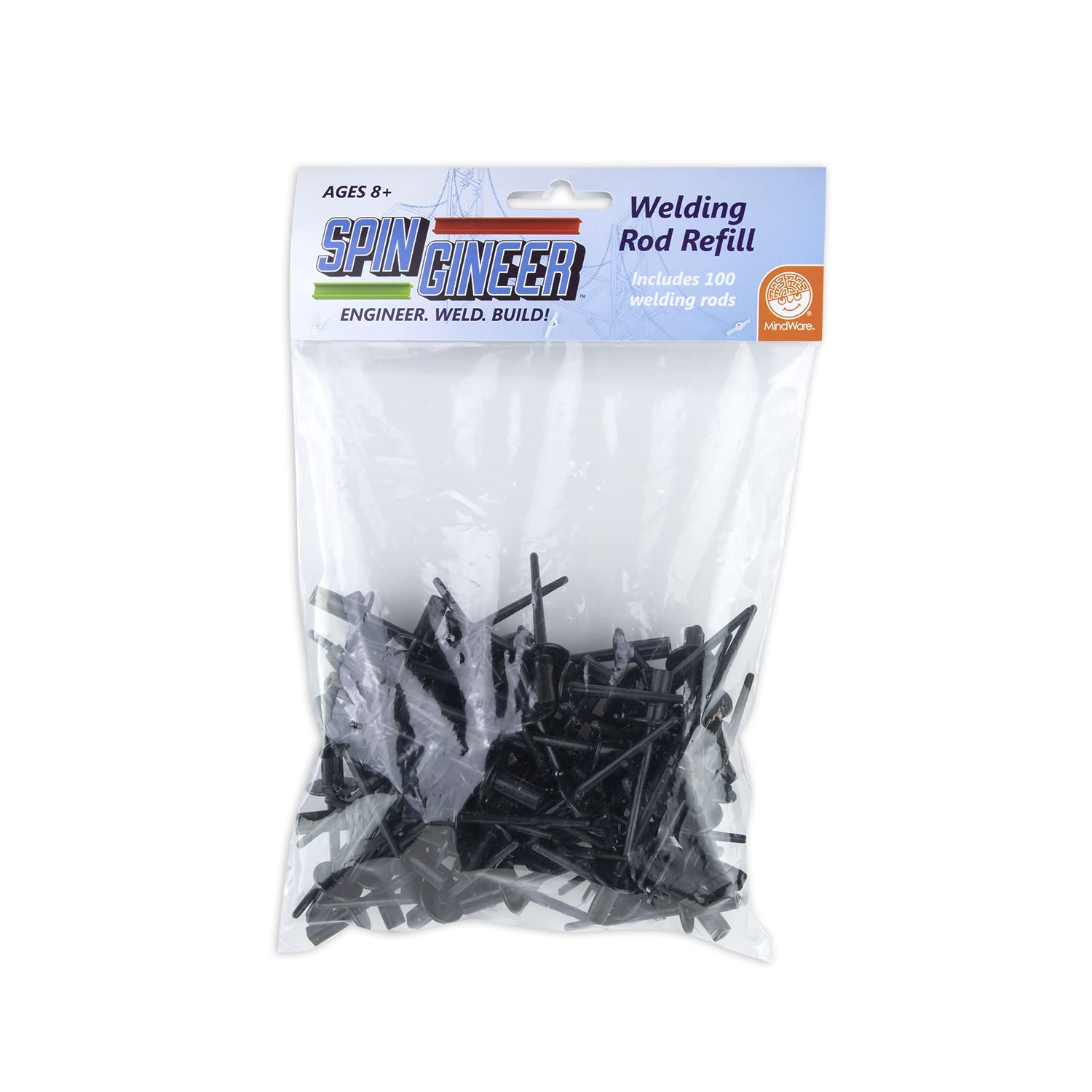 MindWare Spin-Gineer Welding Rod Refill Pack - Engineering Activity for Kids Ages 8 & Up - Includes 100 Pieces