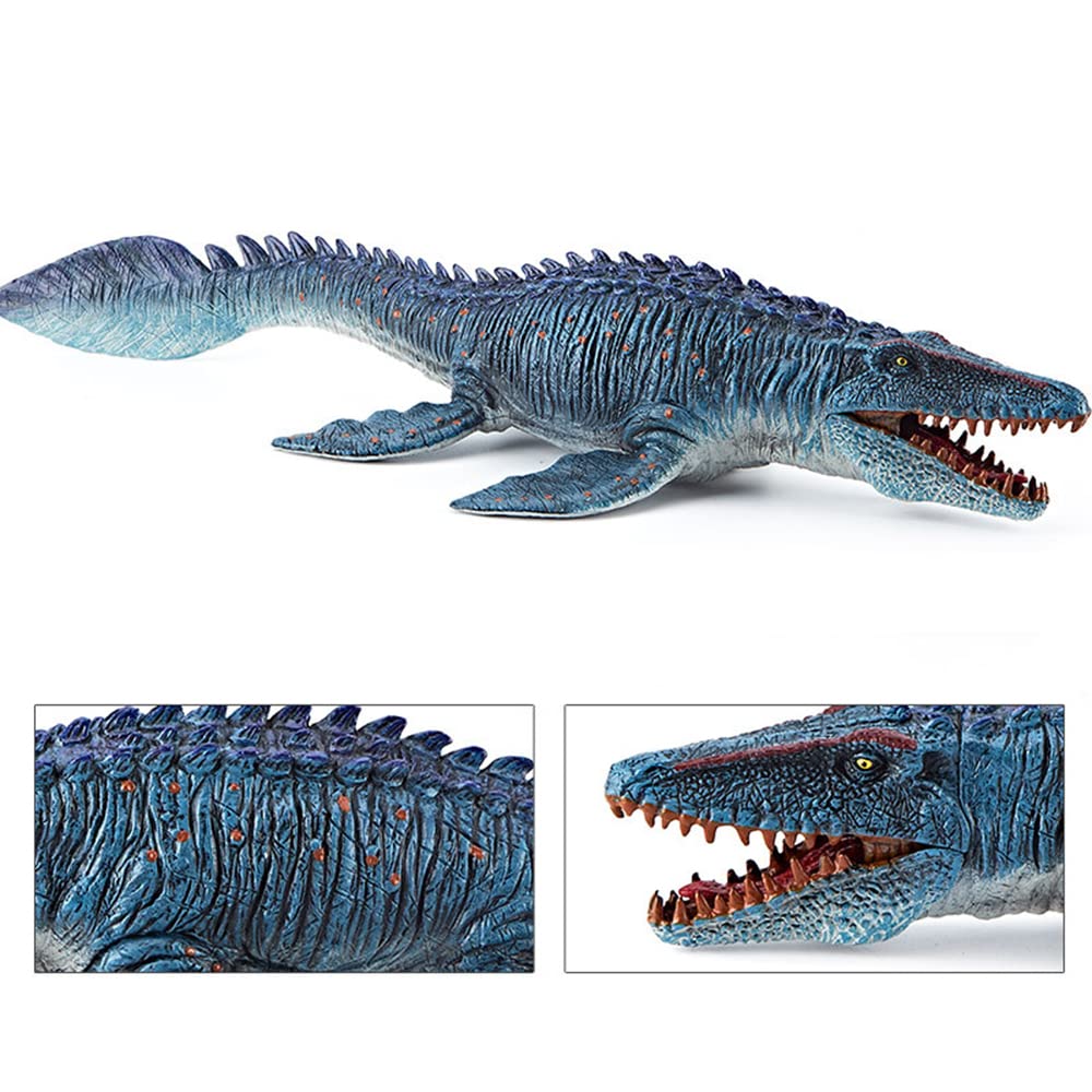 EOIVSH Large Mosasaurus Toy 13.4", Realistic Deep Sea Monster Mosasaurus Dinosaur Plastic Hand-Painted Ocean Animal Model Figurine for Bath Pool Toy
