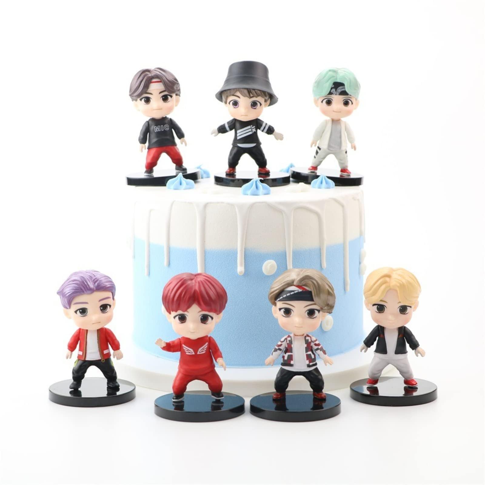 Surprise September 7pcs Cake Toppers Character Set Action Figures Toys, Mini Figurines Dolls Birthday Party Supplies Car Desktop Birthday Decorations