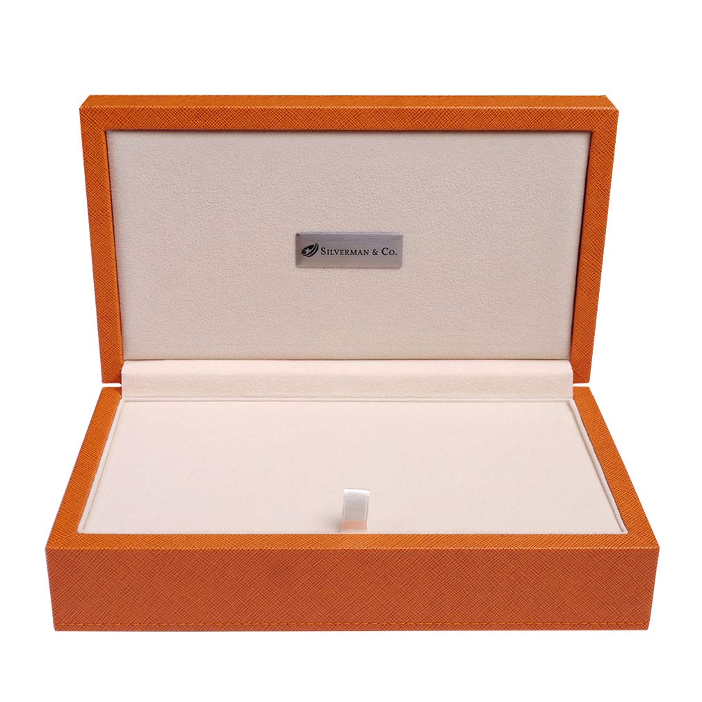 Silverman & Co. Double 6 Large Black Domino Set - Orange Case