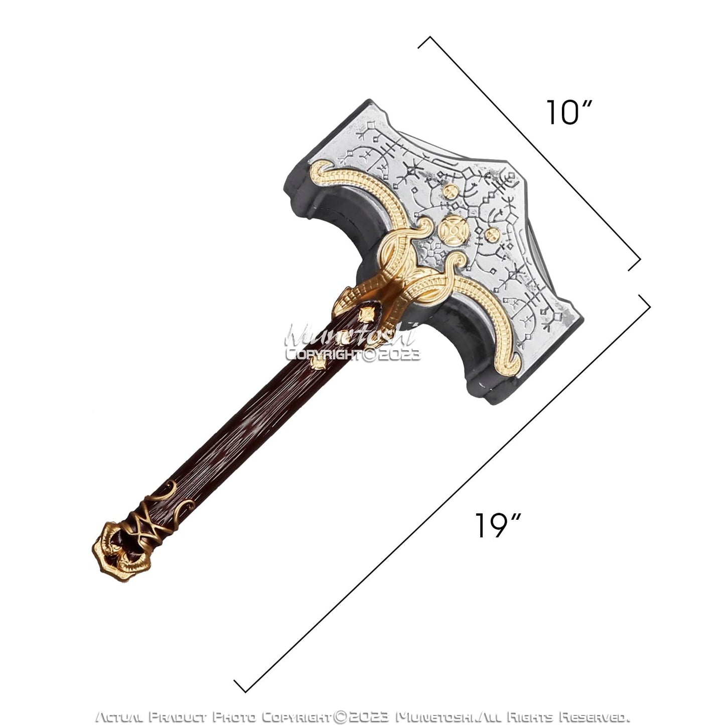Munetoshi 19” Foam GoW Mjolnir Thor Hammer Aesir Norse God Video Game Fantasy Cosplay Prop