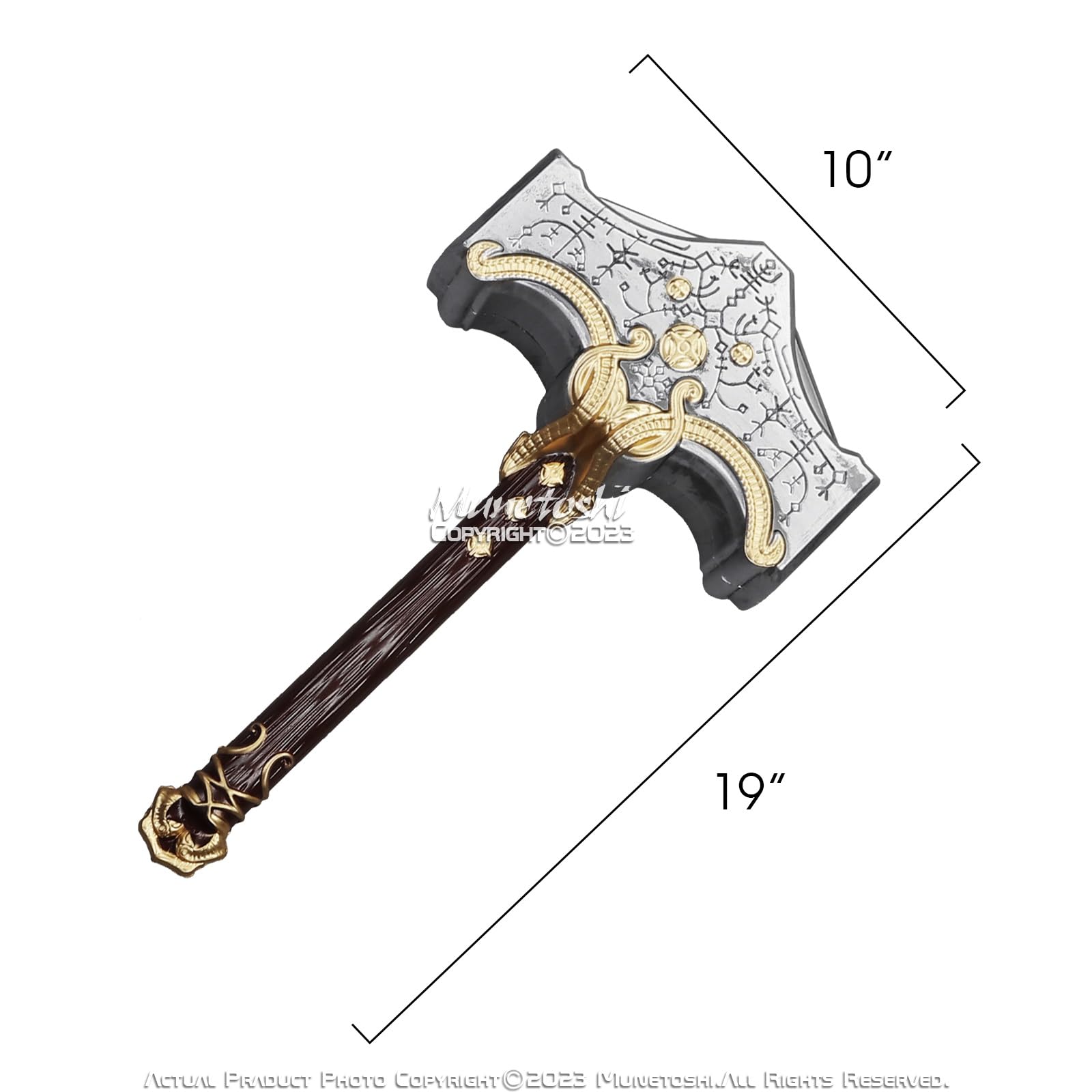 Munetoshi 19” Foam GoW Mjolnir Thor Hammer Aesir Norse God Video Game Fantasy Cosplay Prop