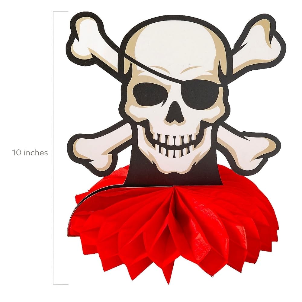 Fun Express Pirate Themed Centerpiece - Eye-catching Party Decoration for Pirate Birthday Parties Baby Showers Nautical Events & More - Fun Design