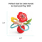 Lulyboo Flower Rattle Teether: BPA-Free Silicone with Textured Petals, Built-in Rattle Beads and 360° Twist. Soft, Flexible Design soothes Gums While