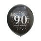 SHUNTAI 90th Birthday Balloons Gold and Black Party Decor Supplies