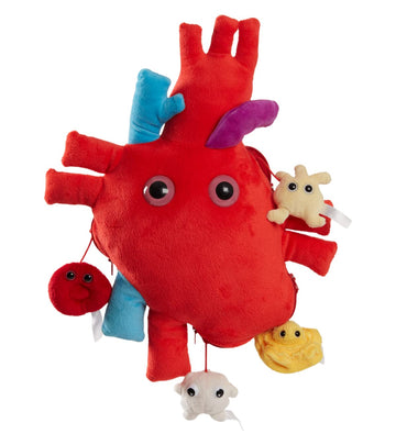 GIANT MICROBES Deluxe 15” Heart Plush, Biology Stuffed Animal, Organ Transplant Gifts, Anatomical Heart, Cardiac Nurse Gift, Cardiology Gift, Surgery