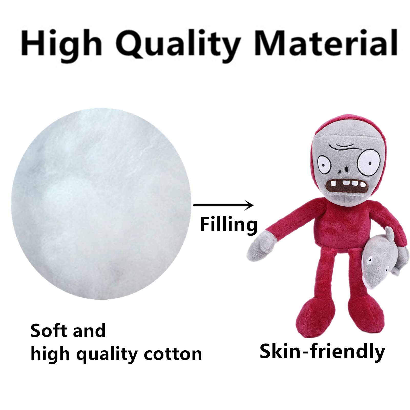 JHESAO 10 PCS Plants and Zombies PVZ Plush Toys - Normal & Gray Zombies Plushies, Soft Dolls New