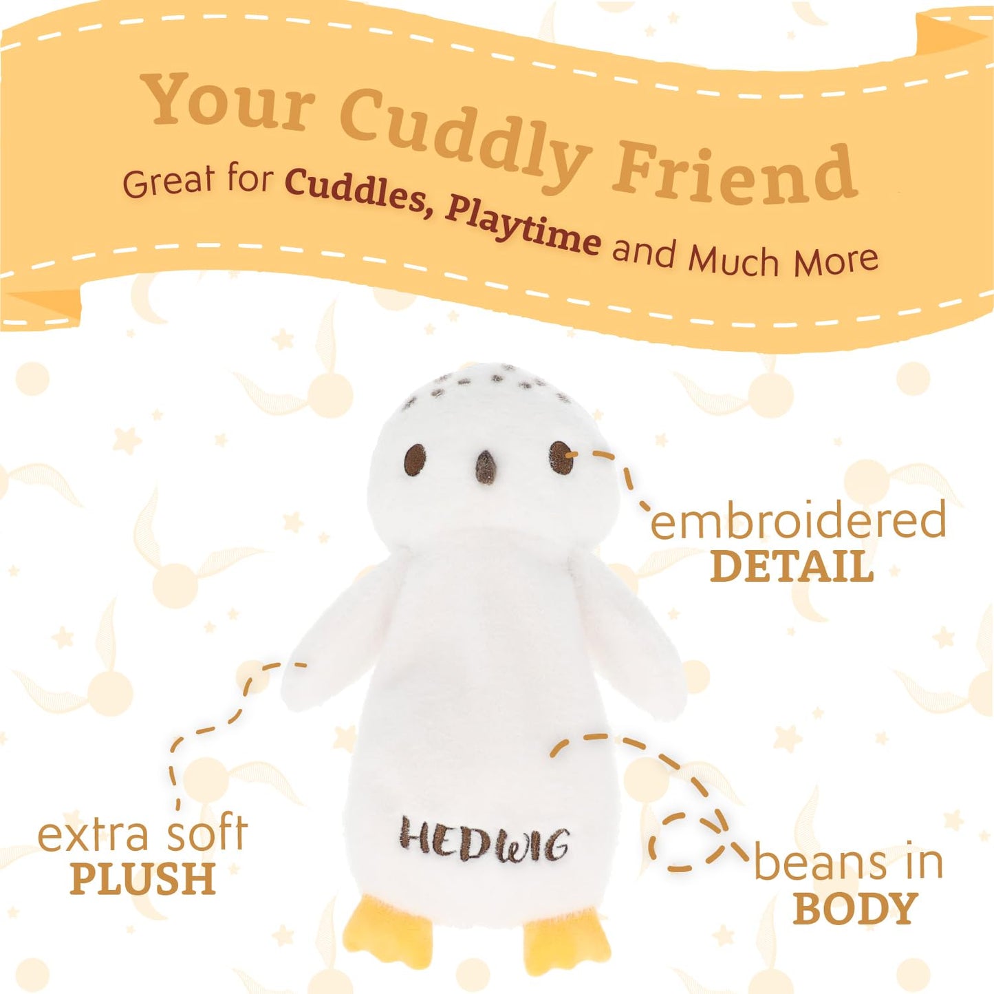 Kids Preferred Cuddle Pal - Harry Potter Hedwig Plush 11 Inch - Stuffed Animal for Babies & Newborn - Baby’s First Plush Blankie