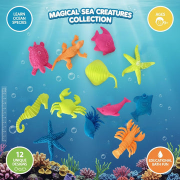 Funlop 24 Pack Sensory Jelly Water Growing Sea Life Creatures Animals, Amazing, Fun, Educational, Learning Toy for Children Boys and Girls (24