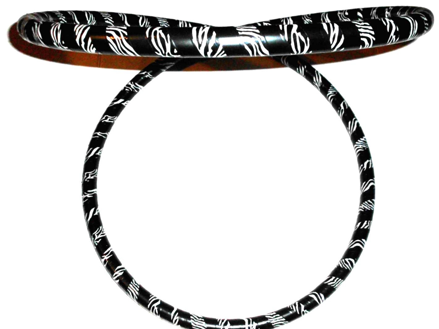 Anjbo Creations 38 Inch Dance Hoop, Travel Collapsible Weighted Hula Hoop, Black & White Zebra Print, Fitness Workout Hula Hoop - Size 38" Diameter