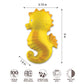 caaocho Pure Natural Rubber Bath Toy - Nalu The Seahorse - Hole Free Bath Toys, BPA Free Bath Toys for Infants, Without Holes Sealed Natural Rubber