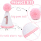 LINLULU First Birthday Hat with Pink Pom Topper - Glitter White Hat, 1st Birthday Cake Smash Photo Prop, Pink Girl Decoration