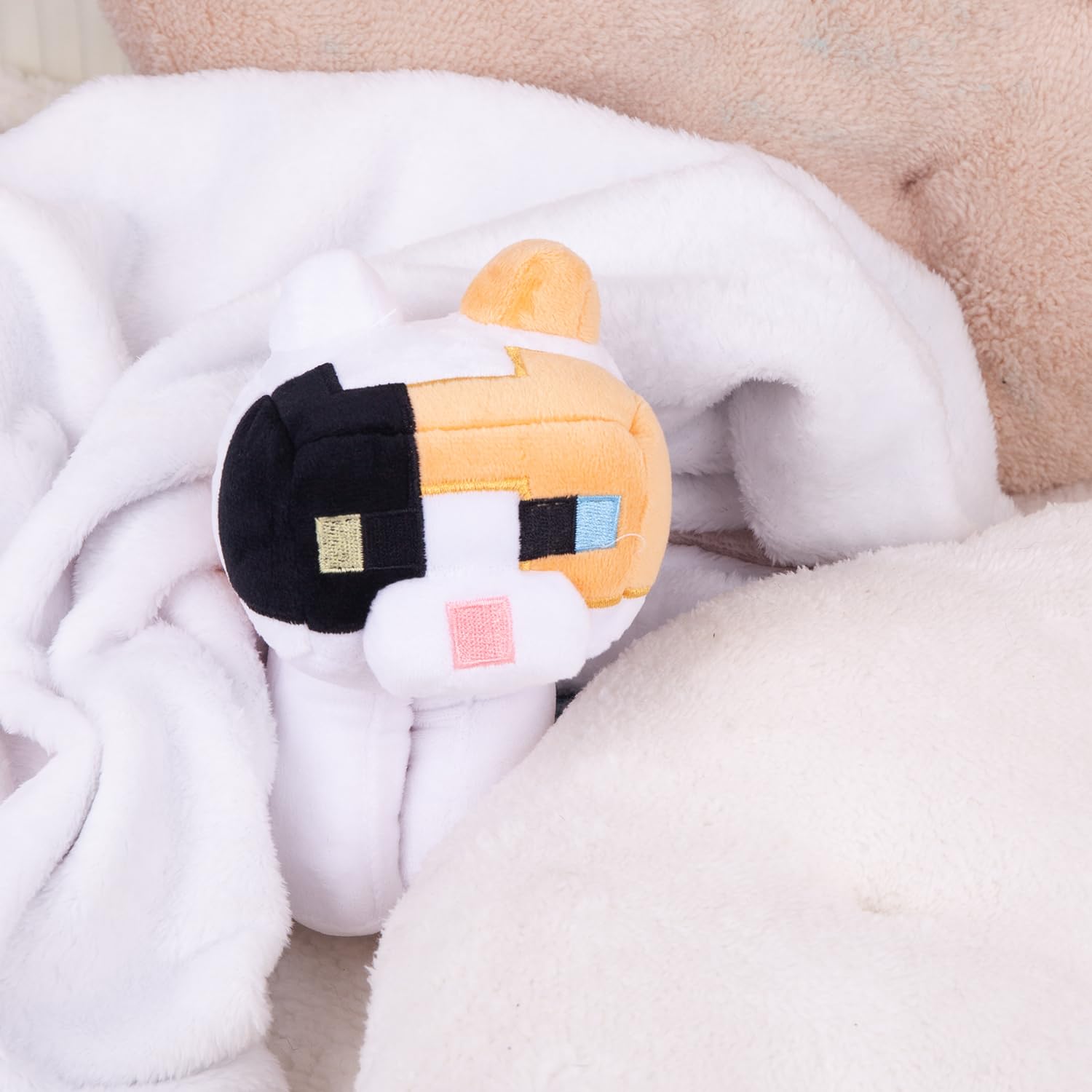 Pixel-Style Game Basic Plush Character Soft Toy, Video Game-Inspired Collectible Plushies Gifts for Kids & Fans (Calico)