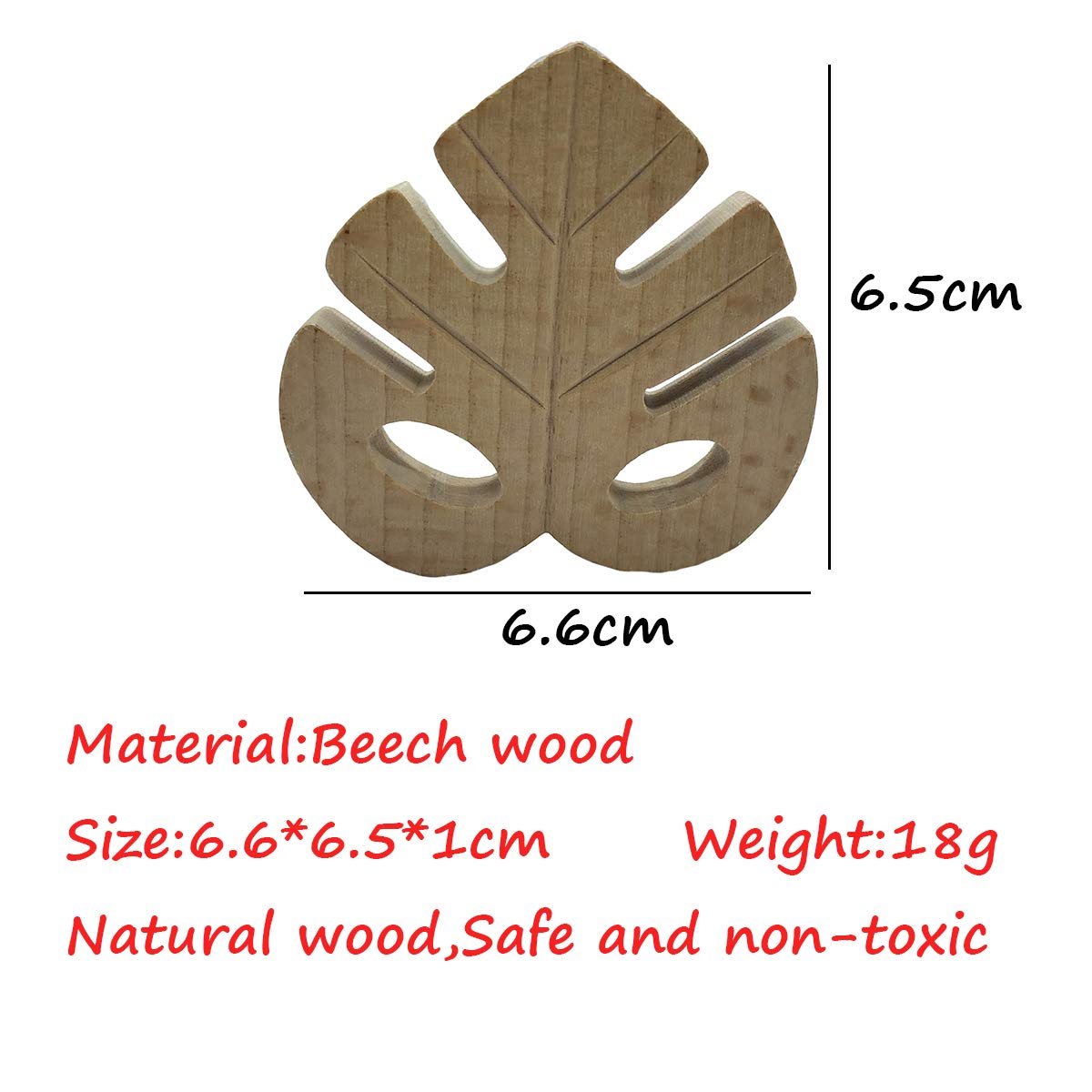 Alenybeby 5pcs Lovely Cartoon Wood Leaf Pure Natural Animal Shape Beech Wooden Handmade DIY Necklace Pendant (5pcs)