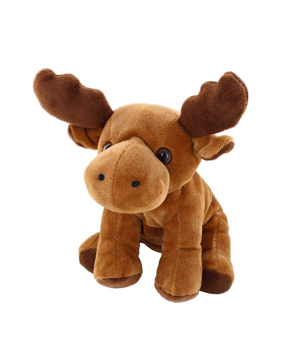 Plushland Beanie Moose Sitting 7" Stuffed Toys Plush Super Soft Winter Holiday (Beanie Moose)