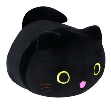 Pineapple Kawaii Black Cat Plush Pillow Plushies Squishmellow Plushie Soft Squishy Stuffed Animal Toy Cute Kitten Cushion for Kids Room Decor 10 inch